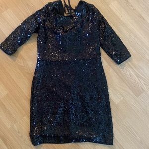 Size large black  Bongo mini sequin dress.